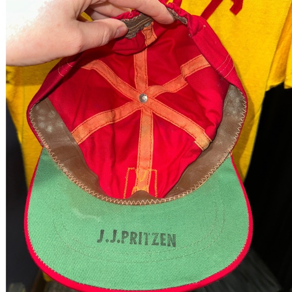 1950s–60s USMC Durene Cotton Ringer Tee & Cap Set Marine Corps Yellow Red Large - Picture 4 of 6